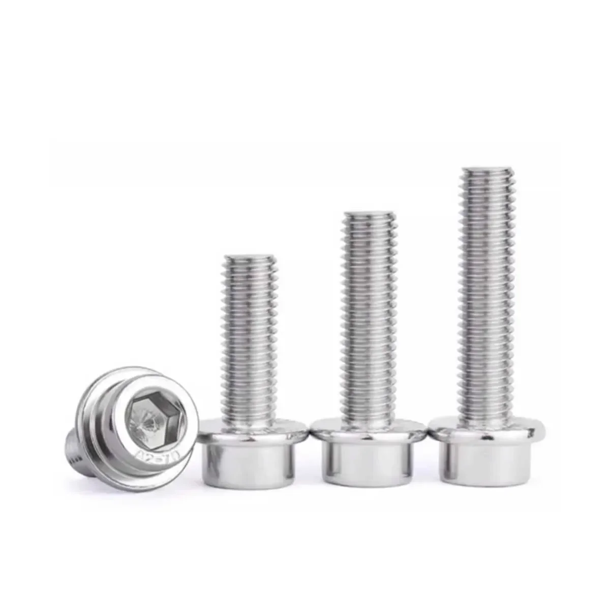 304 Stainless Steel Flange Hex Head Screw/Medium Tooth Cylindrical Head Washer M5M6M8M10