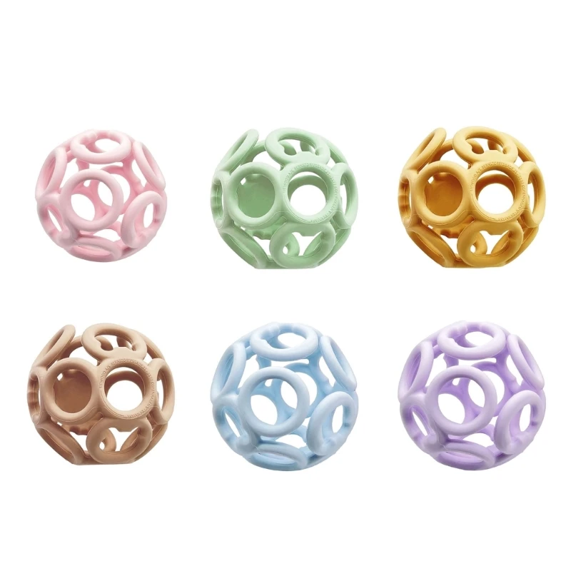 Silicone Teether Baby Teething Toy Handgrip Balls Rattle Toy Toddler Chewing Toy