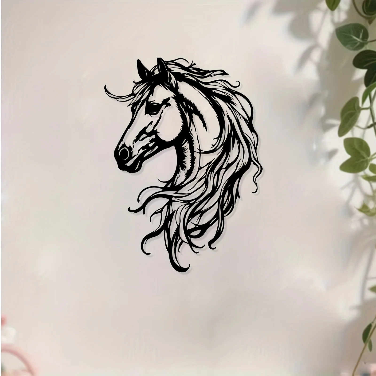 CIFBUY Iron Wall Art Horse Metal Sculpture Rustproof Hanging Plaque Living Room Garden Home Decor Sign