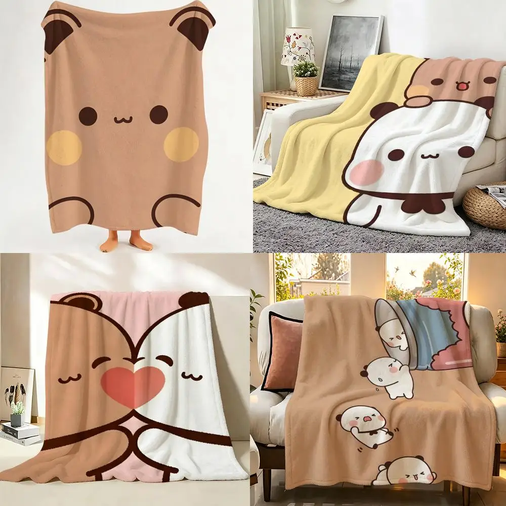 cartoon B-Bubu D-Dudu Throw Flannel Throw Blanket Suitable for Sofa、Living Room、Bedroom