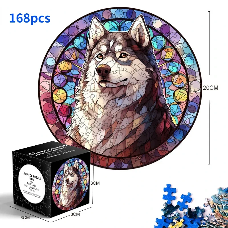 20*20 cm 168 pièces de carton bleu épaissi nouveau Mini Puzzle rond ornement jouet pour enfants adultes jouets éducatifs