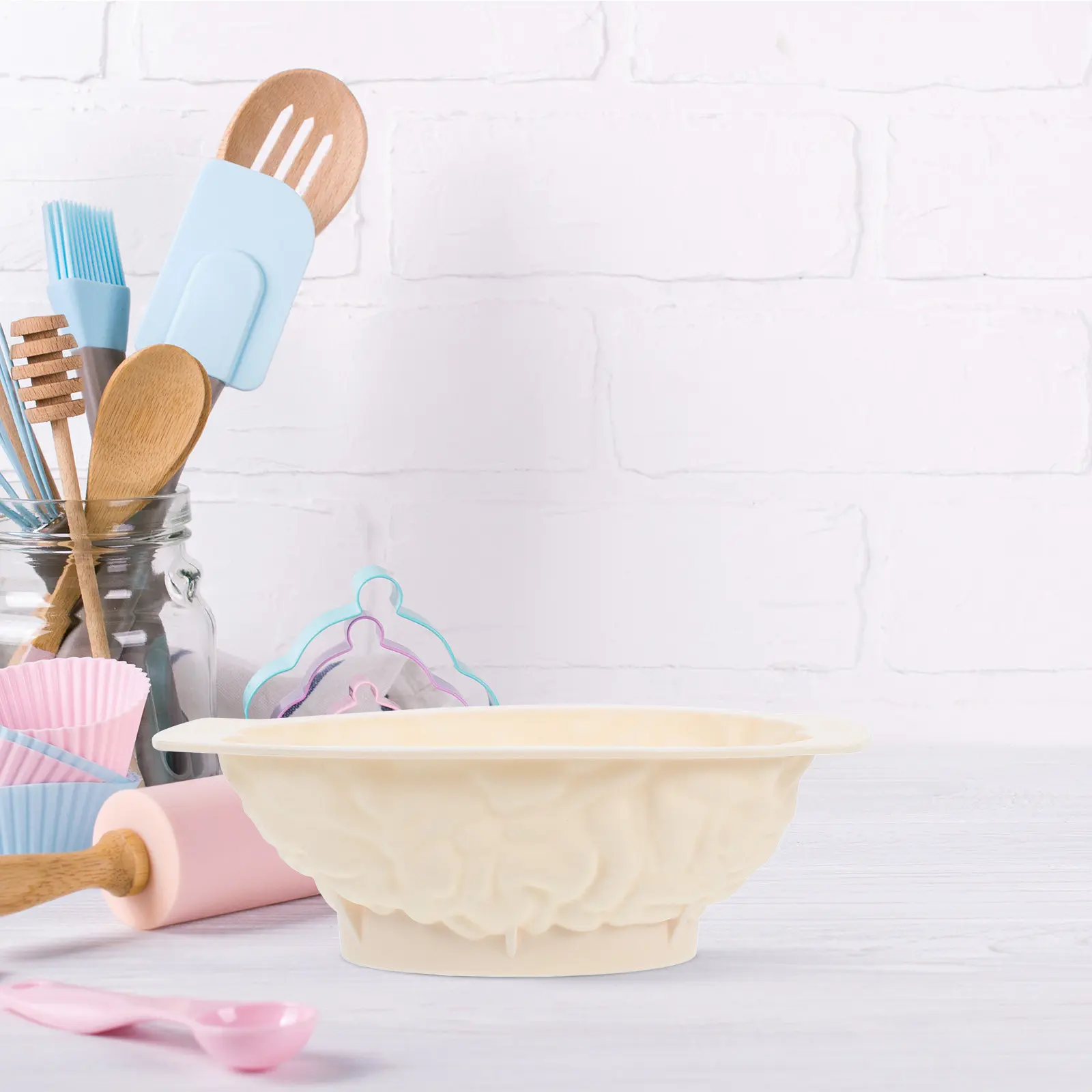 

Halloween Silicone Mold Brain Shape Baking Pan for Cakes Chocolates Fondant Reusable Flexible Horror Themed Dessert Mold