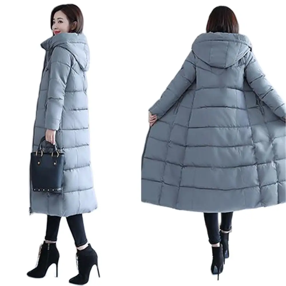 Sent Within Large M-6xl Woman Jacket Winter Down Parkas Coats Lengthen Warm Quilted Cotton Jacket For Women Hooded Outwear Warm