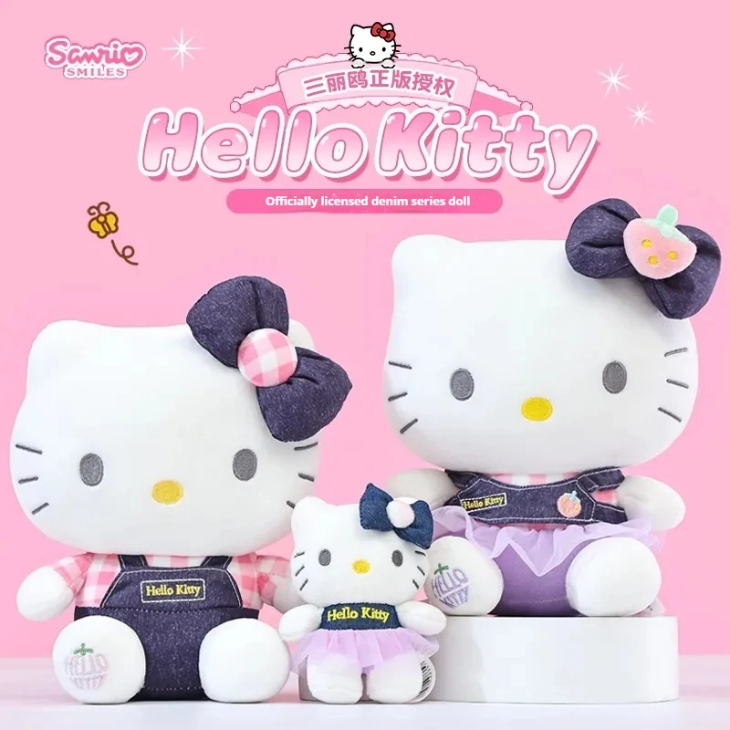

Подлинная плюшевая кукла Hello Kitty Cowboy Series для влюбленных, подушка для тела 25-40 см, мягкие плюшевые игрушки, украшение для комнаты, дивана, праздничные подарки