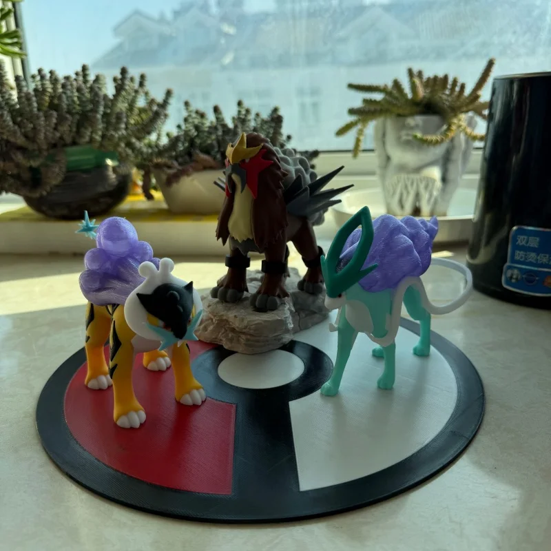 Figura Coleccionable de Anime Raikou Ente Suicune, Escala 1:20, Impresión 3D, Personaje de Dibujos Animados, Modelo Adorable para Escritorio, Regalo, Juguete