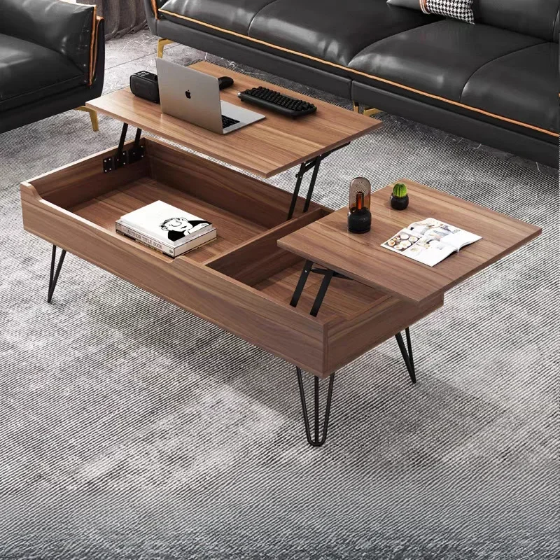 

Multifunctional coffee table and dining table for small apartments, Nordic style living room, home creative folding lift table