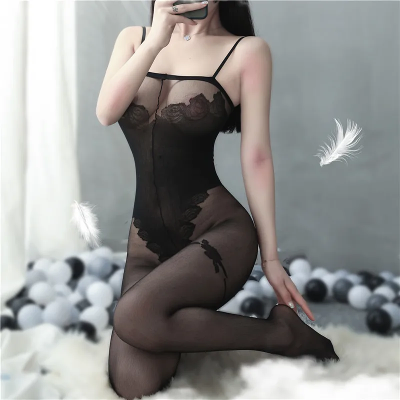 

Sexy Lingerie Stockings Open-Crotch Bodysuit Hand-Tearable Seductive Transparent Provocative Passionate See-Through Uniform Plus Size Women