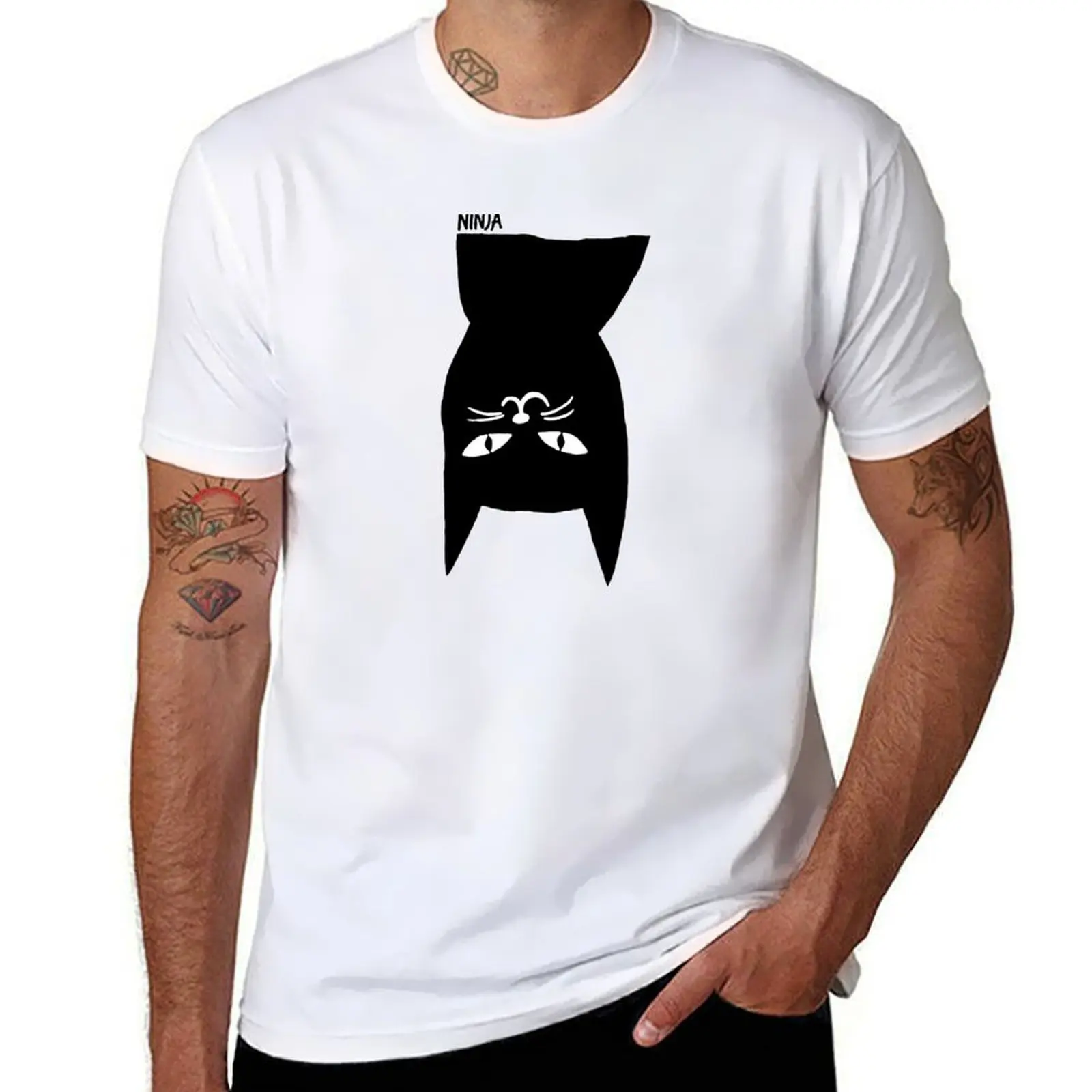 

Ninja Cat T-Shirt t shirts for man pack cotton man t shirts high quality luxury brand T-Shirt