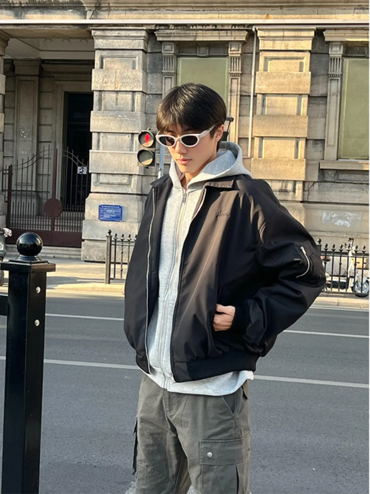 

Cleanfit American Sle ort Baseball Jaet for Men Spring New Pilot Jaet Cool And Haome Youth Collar Baseball orm