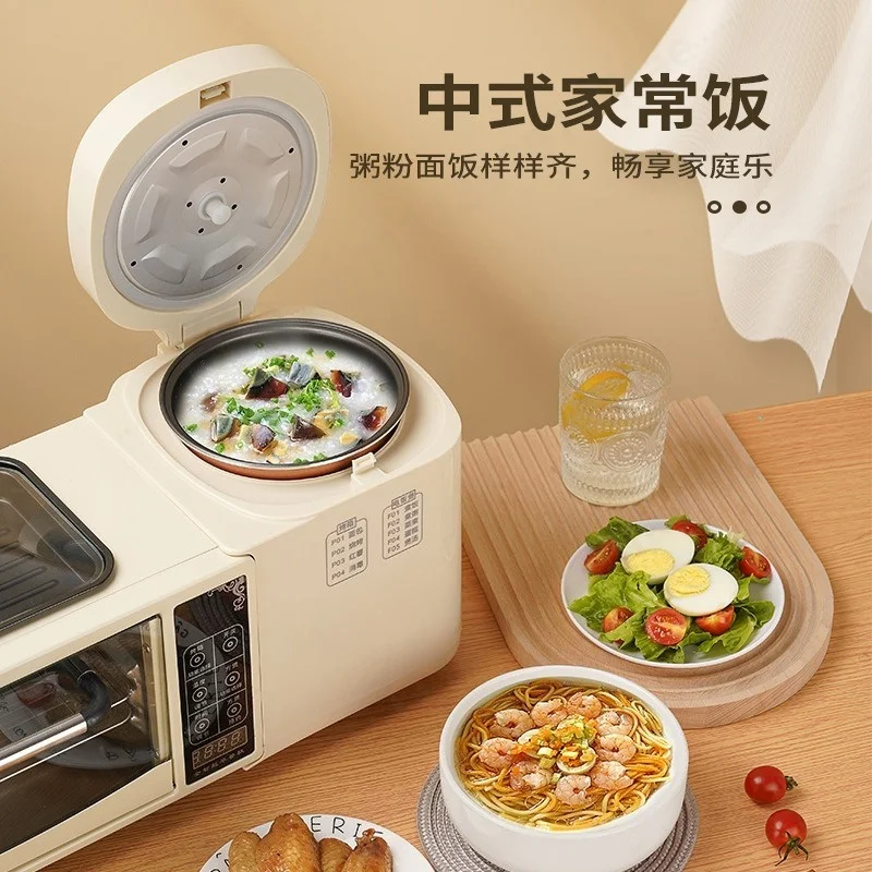 4‑in‑1 Multifunctional Breakfast Machine, Electric Grill Hot Pot Oven Rice Cooker Toaster Sandwich Maker for Home Kitchen