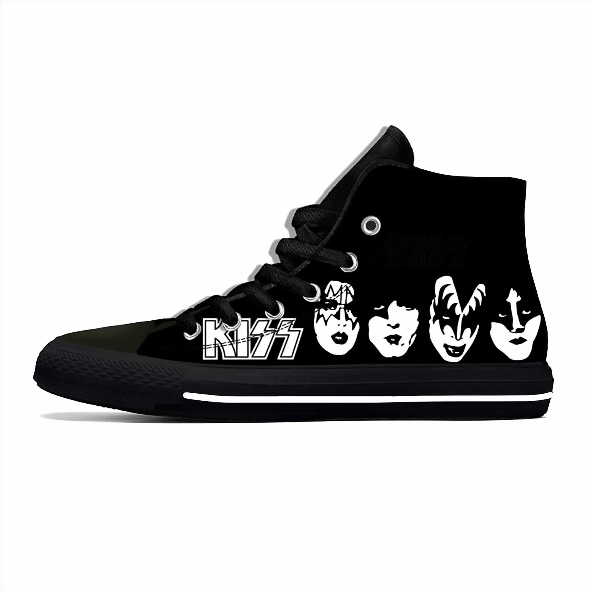 Heavy Metal Rock Band Music Singer Kiss Fashion Casual Cloth Shoes High Top Lightweight Breathable Custom Men Women Sneakers