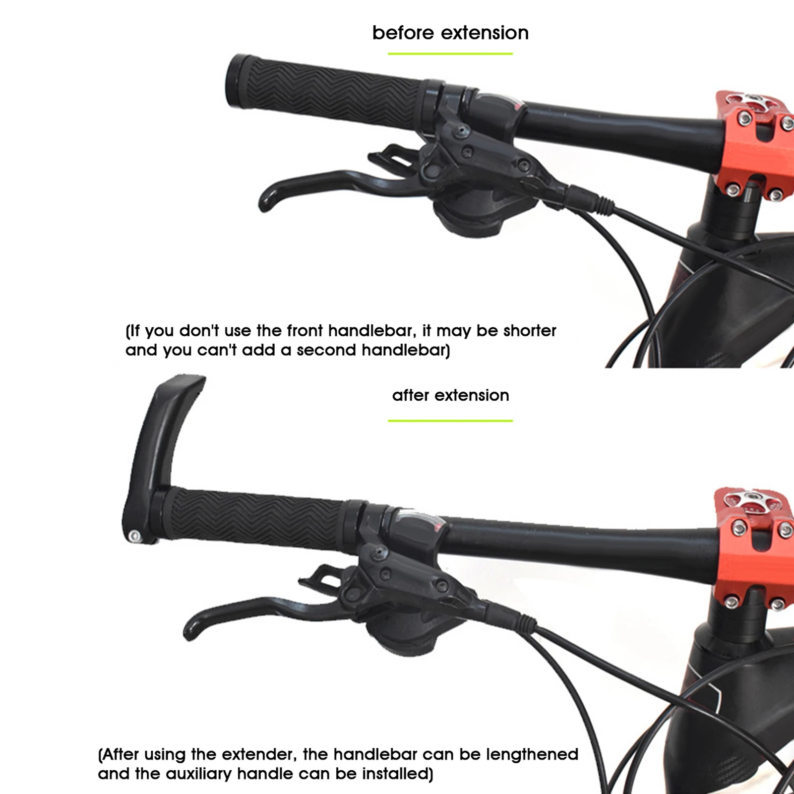 Fahrrad lenker verlängerung Fahrrad Lenker verlängerung aus Aluminium legierung 10cm ausziehbares versenkbares Zubehör leicht für Fahrrad – Detail 5