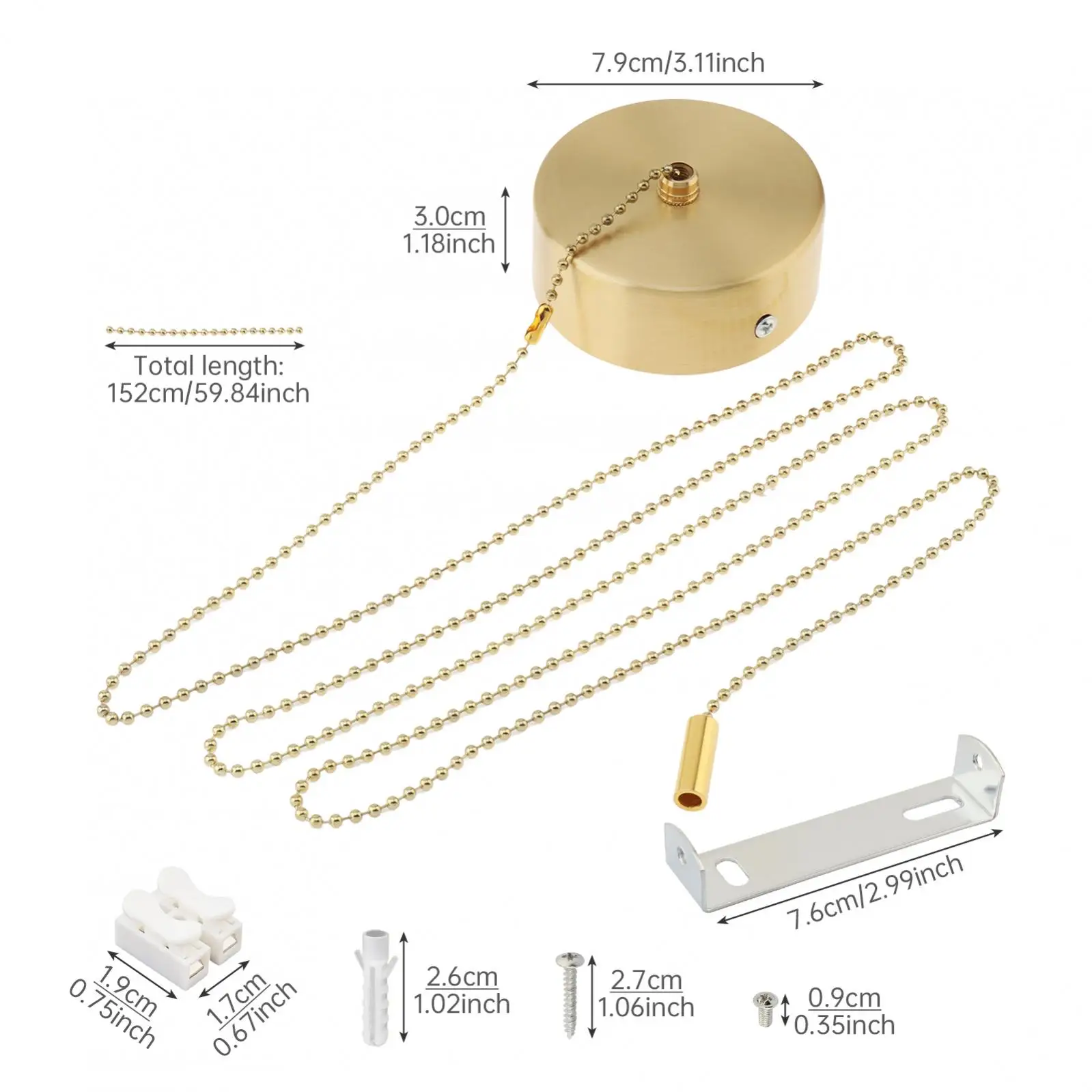 HOCeiling Light Ribrette Switch, Chrome Round Pendant Light, Light Light Switch