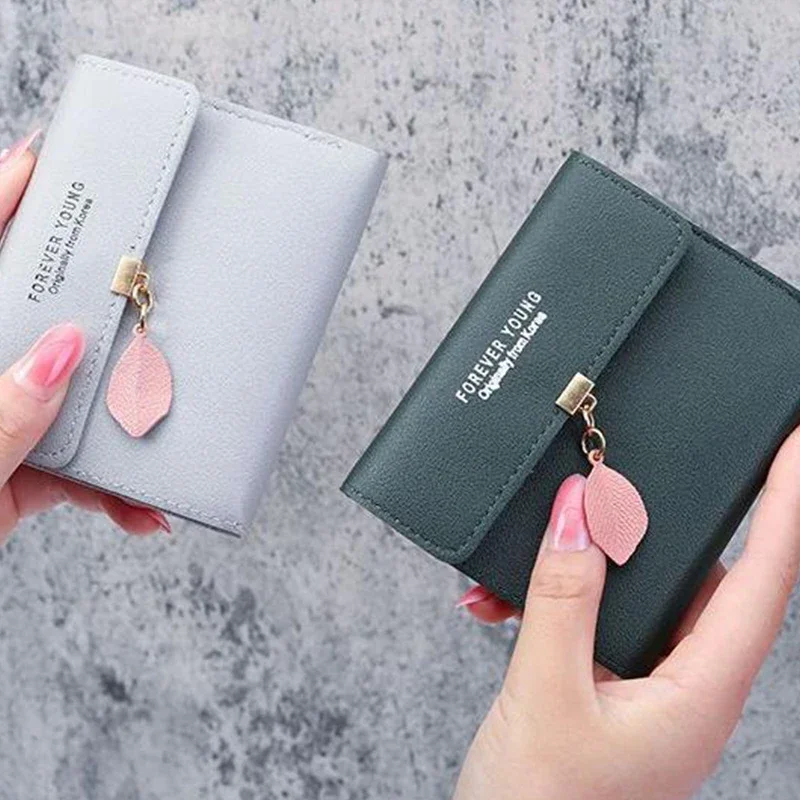 Nowa moda Krótkie portfele damskie PU Leather Women Luxury Tassels Wallet Hasp Small Wallet Trend Coin Purse Ladies Card Holder