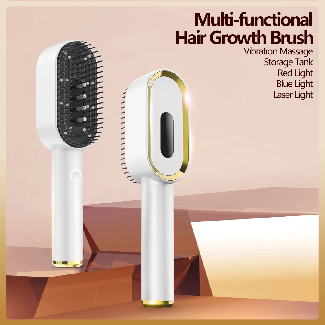 3 in 1 Hair Growth Comb Vibration Massage Comb with Red/Blue/Laser Light Triple Phototherapy for Hair Growth & Anti-Hair Loss