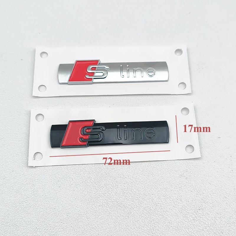 2pcs 3D ABS Sline Logo S Line Emblem Car Fender Badge For Audi A1 A2 A3 A4 A5 A6 A7 A8 Q2 Q5 Q7 Q3 TT S Line Sticker Accrssorie