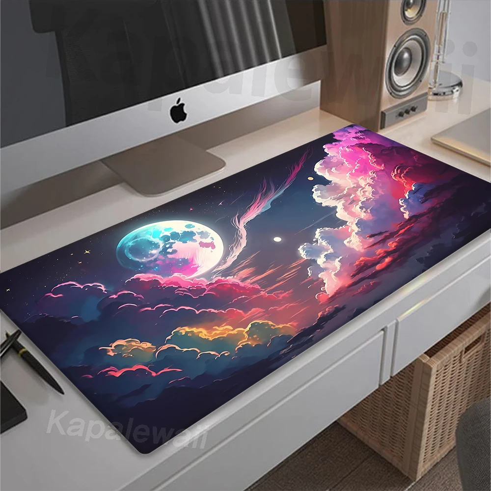 

Large Game Mousepad Gamer Art Cloud Mouse Pad XXL 900x400mm Gaming Speed Keyboard Pads Rubber Desk Mat Space Sky Mouse Mat