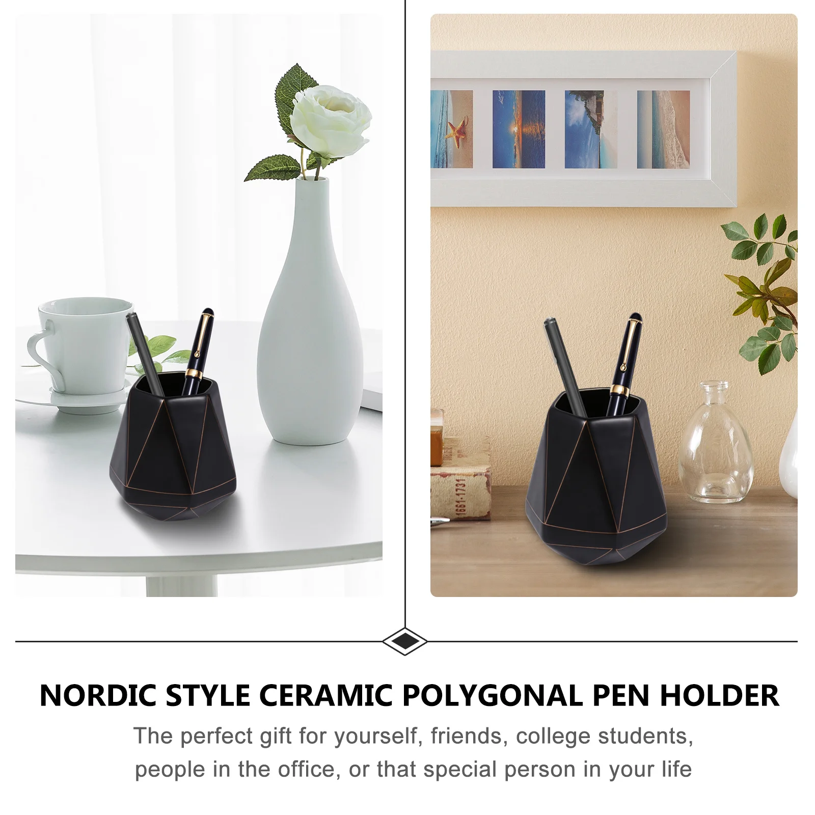 

Pen Storage Holder Creative Container Brush Makeup Desktop Organizer Ceramic Pencil