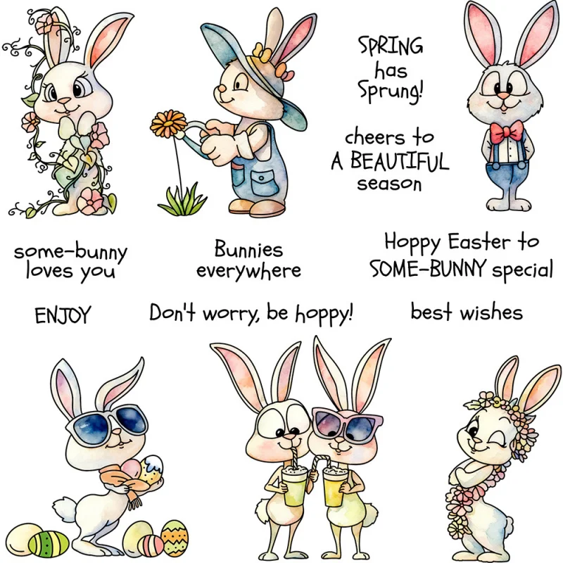 Easter Bunny Silicone Transparent Stamp Embossing Carbon Steel Die for Journal Decoration Stamp