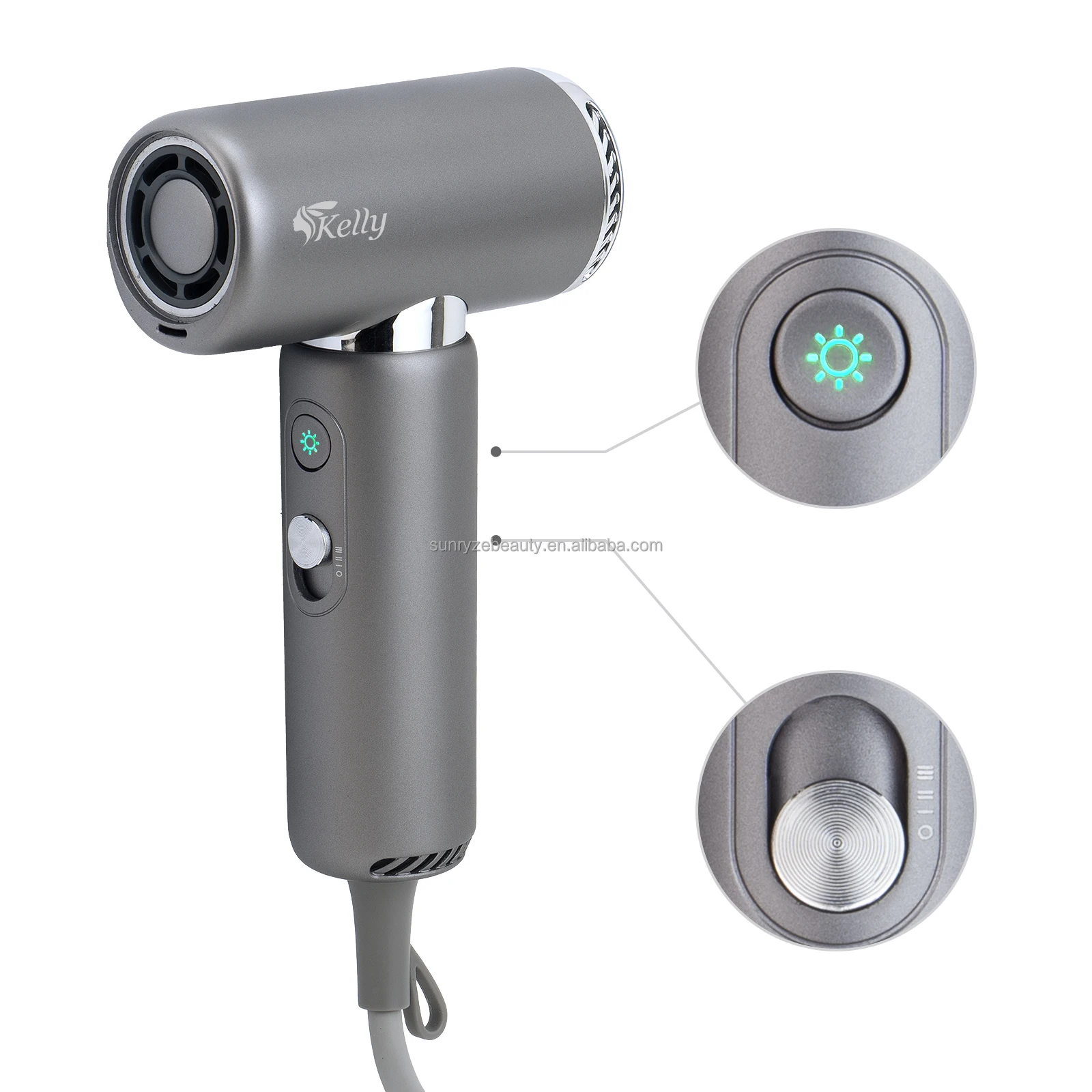 Mini High Speed BLDC Foldable Hair Dryer 120000 RPM Dual Voltage 3-Speed Ceramic Plasma Diffuser Quiet for Travel & Home Use