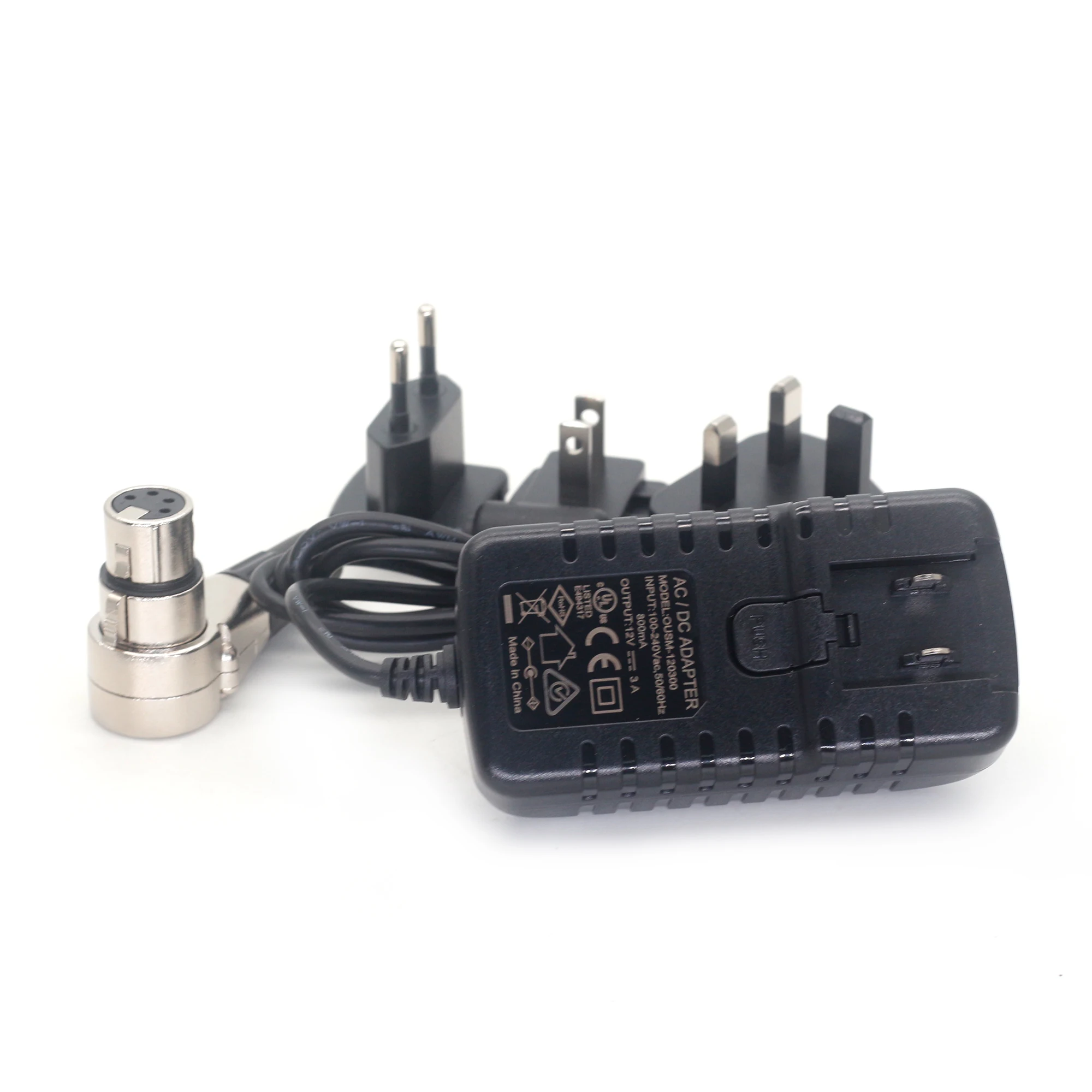Hot Sale 100V-240V To 12V 3A Power Adapter Right Angle XLR 4Pin Female Plug Powered For Large Monitor Sound Devices Equipments