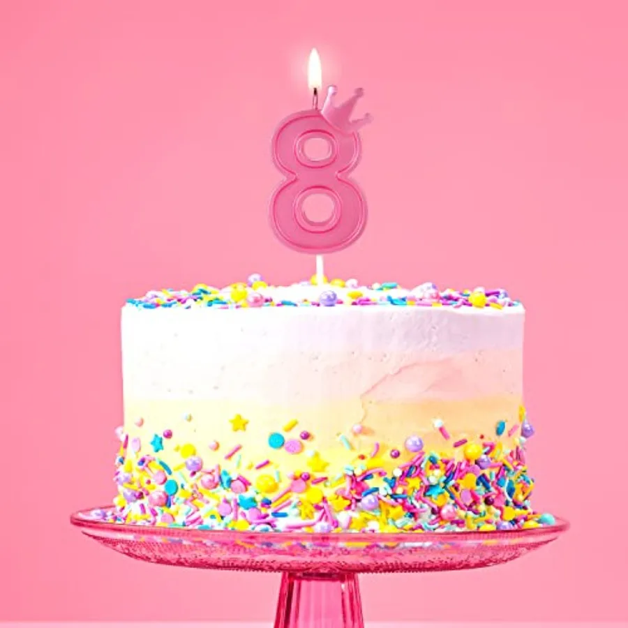 3 Ih Birthday Number Candle 3D Number Candle with Crown Decor Large Cake Topper Number Candles for Birthday Ca Wedding Annivers