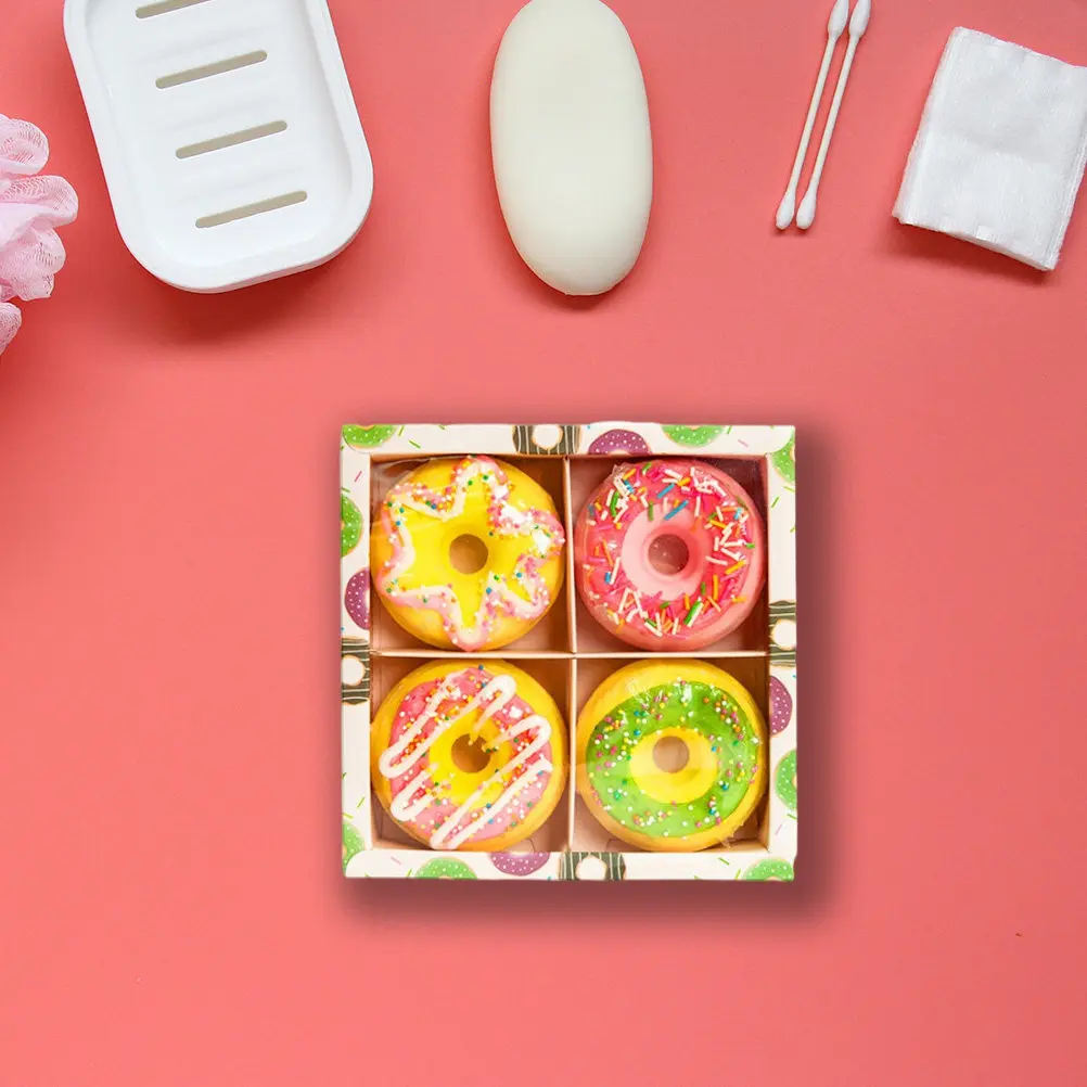 

Набор из 4 шариков для ванн в форме пончиков: натуральные расслабляющие шарики для душа, смягчающие кутикулу, питающие кожу, подарок