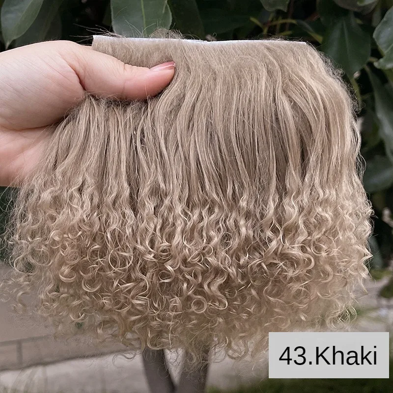 High Quality Sheepskin Wool Lamb Mongolia Fur Pelt Hair Row Curly Hair Extensions BJD SD Blyth Dolls Wigs Hair Wefts Accessories