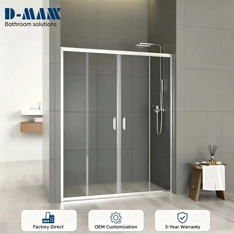 DMAN Factory Price Shower Enclosure Bathroom Tempered Glass Shower Cabins Screen Sliding Glass Shower Door Rooms