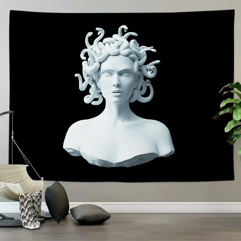 VIKAMA Classical Sculpture Phone Social Media Wall Hanging Art Tapestry Room Decor Bedroom Living Home Funny Meme Scene Soft