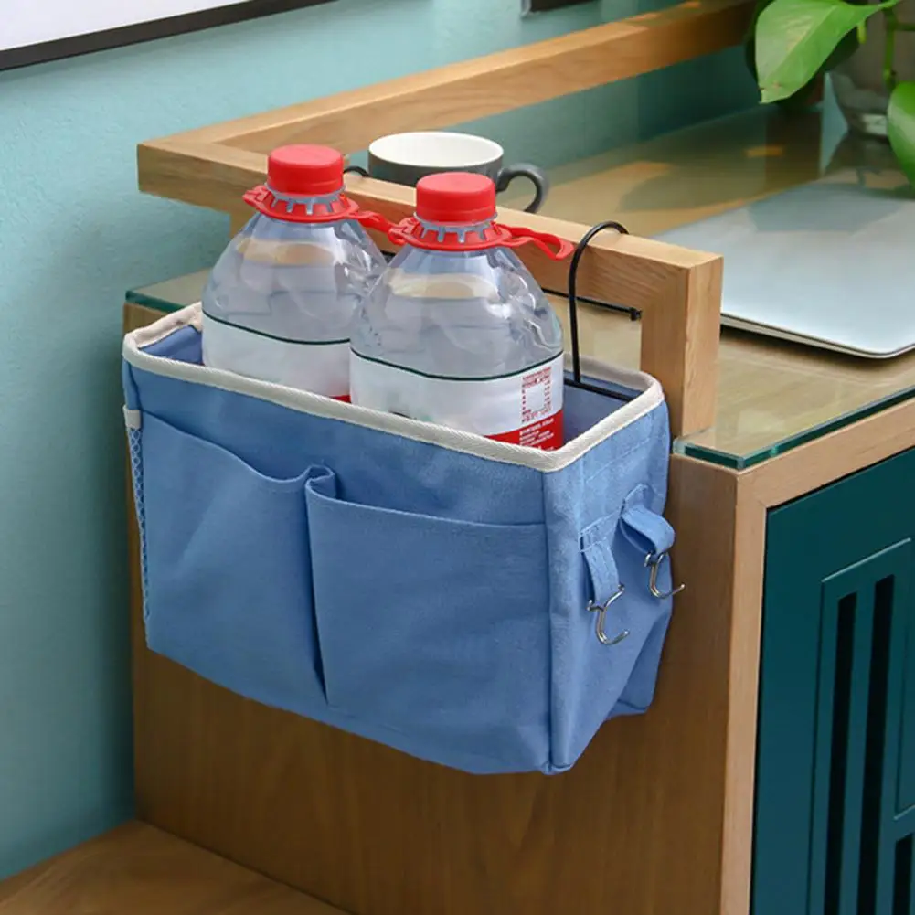 Bedside Storage Organizer Bedside Storage Hanging Bag with Sturdy Hooks Capacity Compartments Waterproof Lining Bunk for Bedroom