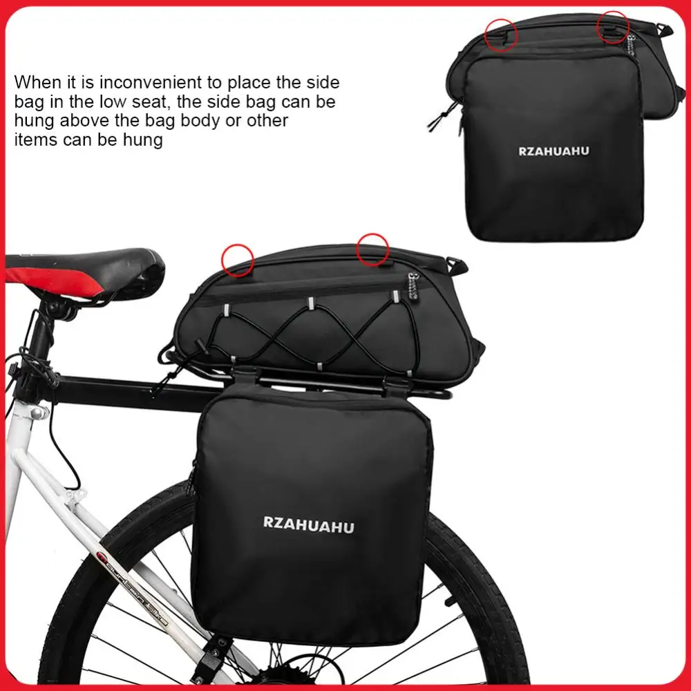 

RZAHUAHU Bicycle Rear Seat Trunk Bag Waterproof Bike Pannier Rack Bag Multiple Pockets Night Reflective Cycling Accessories