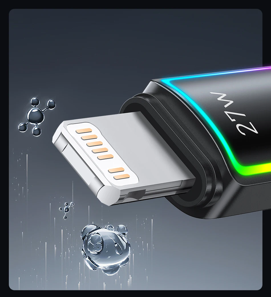 Rocoren PD 27 W USB-C-Beleuchtungsdatenkabel für iPhone 14 13 12 11 Pro Max Schnellladung 2,4 A USB2.0-Datenkabel für iPad Pro Wire – Detail 11