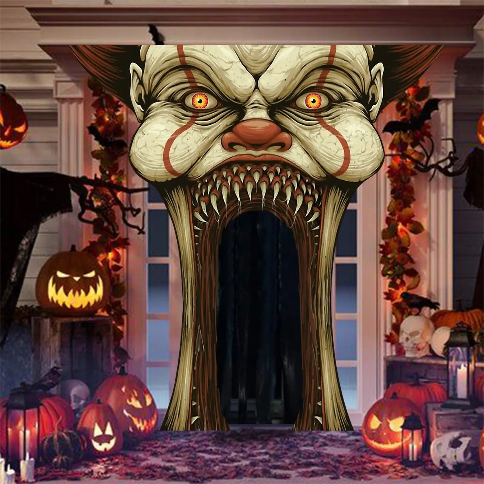 Halloween horror atmosphere vampire banner background ghost festival banner layout supplies clown