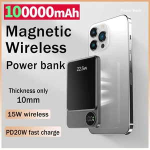 Ngân hàng điện từ không dây, 100000mAh, PowerBank di động, Bộ sạc nhanh C, iPhone, Xiaomi, Samsung, All Magsafe Series 10 pin bán hàng chính 100000 - №4