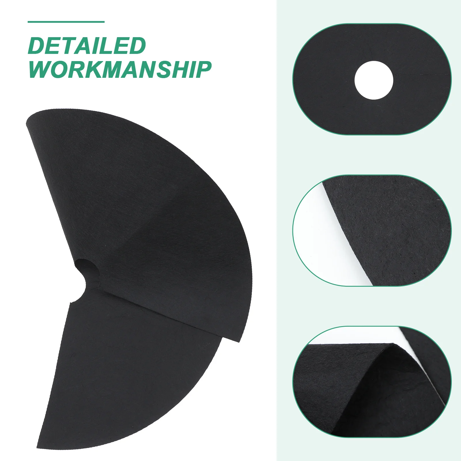 

10pcs Weed Control Fabric Black Non-Woven Heavy Duty 52Cm Outer 6Cm Inner Round Garden Ground Cover For Plants Trees Orchard