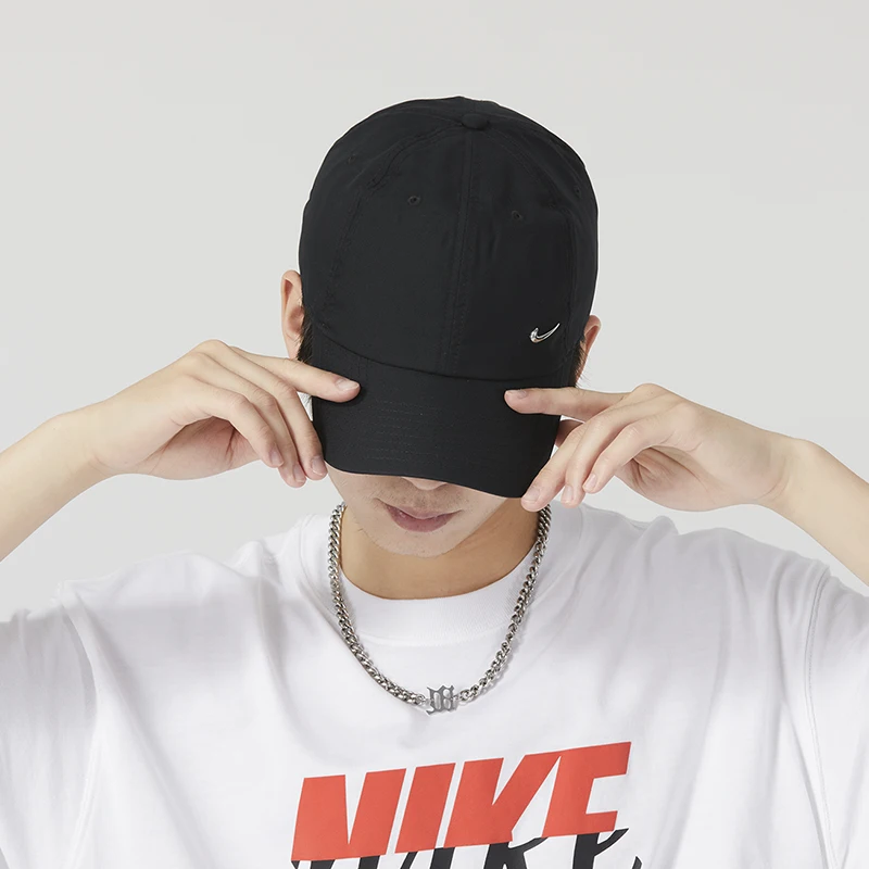 ナイキ-メンズおよびレディース-スポーツ-カジュアル-ハット-ブラック-ランニング-トラベル-ハット-fb5372-010