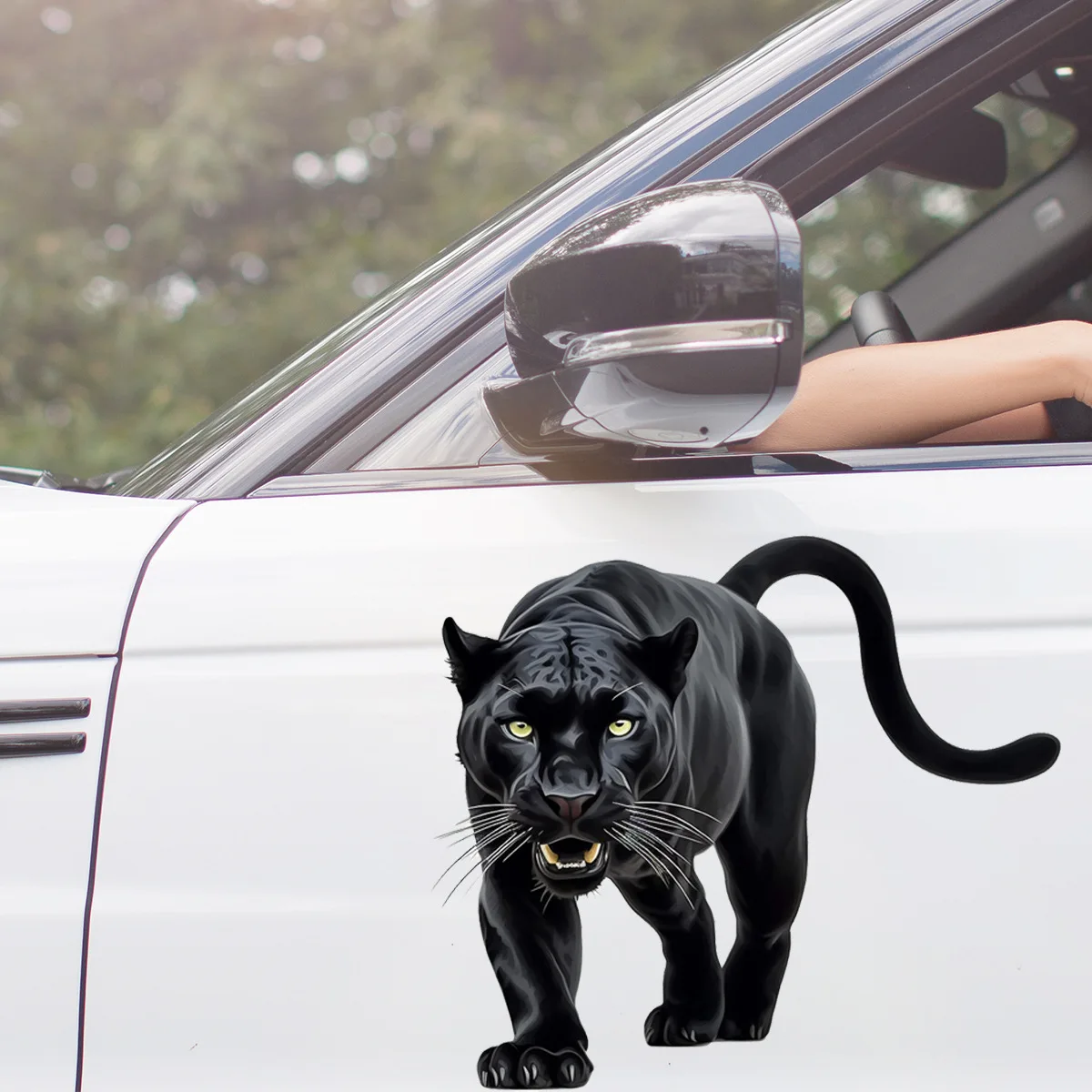 Creative Simulation 3D Three-dimensional Black Panther Car Stickers Window Stickers Living Room Background Decoration Art Decals