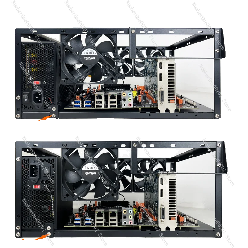 Dual-way stackable open chassis X79 X99 EATX motherboard bracket supports vertical and horizontal 360 water cooler rack