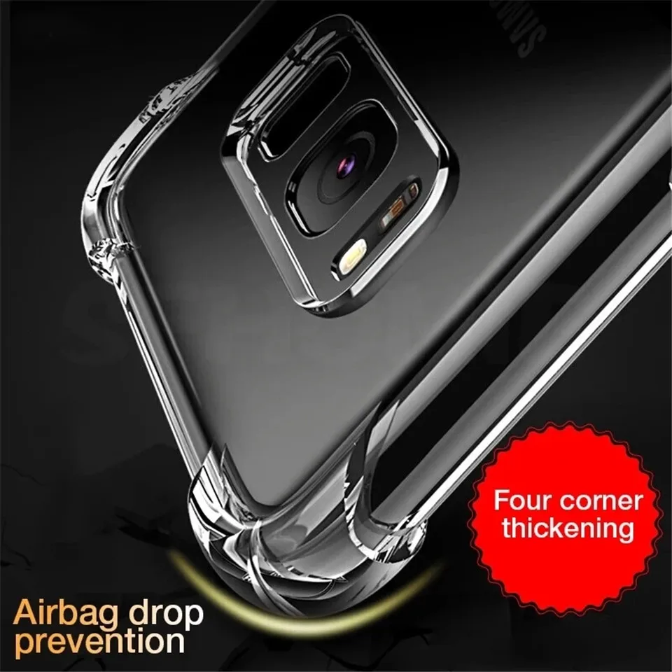 Luxury Silicone Clear Phone Case for Samsung Galaxy S21 S22 Ultra S20FE S7Edge S8Plus S10E 5G S8 S9 S10 S20 S21Pro Cover