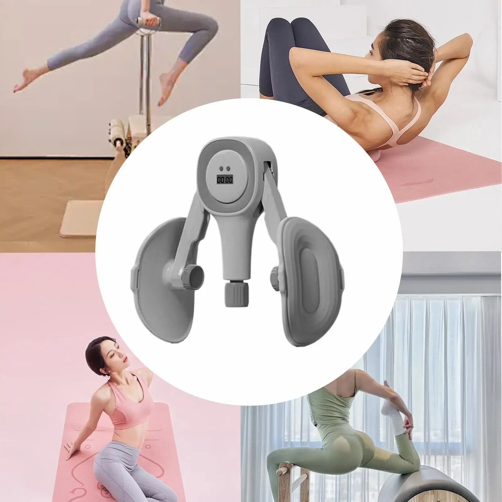 Pelvic Floor Muscle Trainer Electric Portable Thigh Exerciser Inner Thigh Exerciser Fitness Machine for Men Postpartum Butt Hip