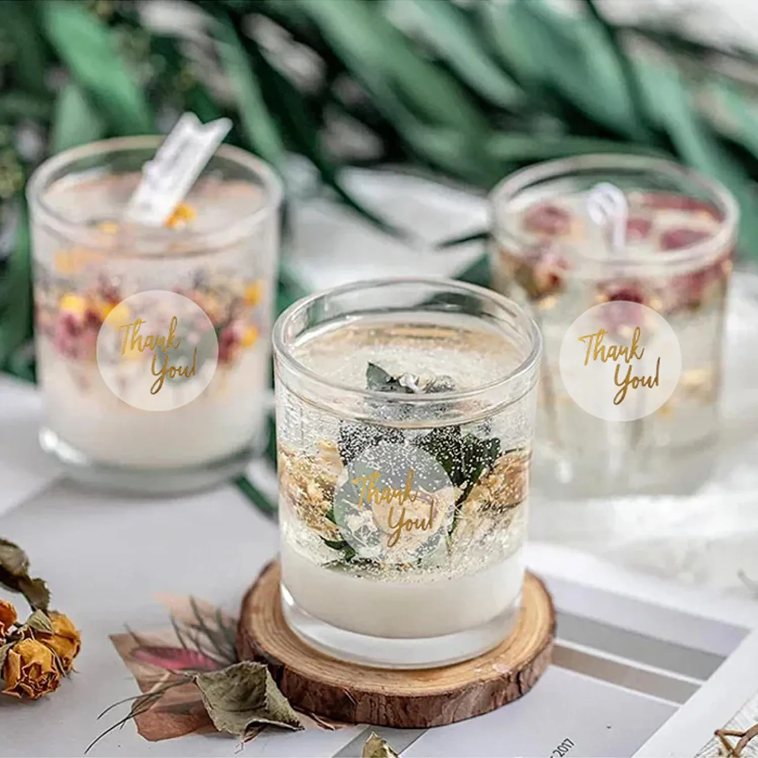 500 Pcs Gold Foil 'Thank You' Stickers for Small Business Gift Seal Shipping Labels Envelope Decoration