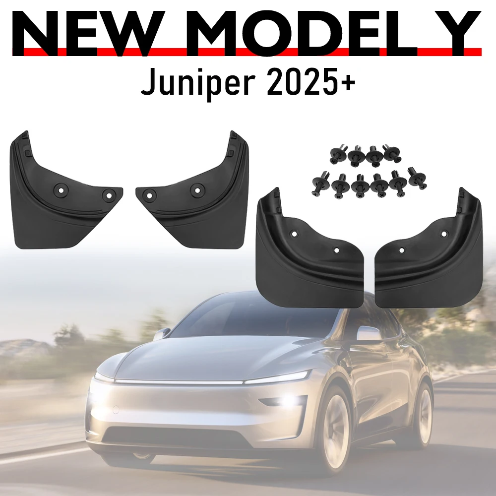 

Tesmayx For Tesla New Model Y Launch Juniper 2026 2025 Car Wheel Mud Flaps Guards MudFlaps Front Rear Fender TPE Mudguards