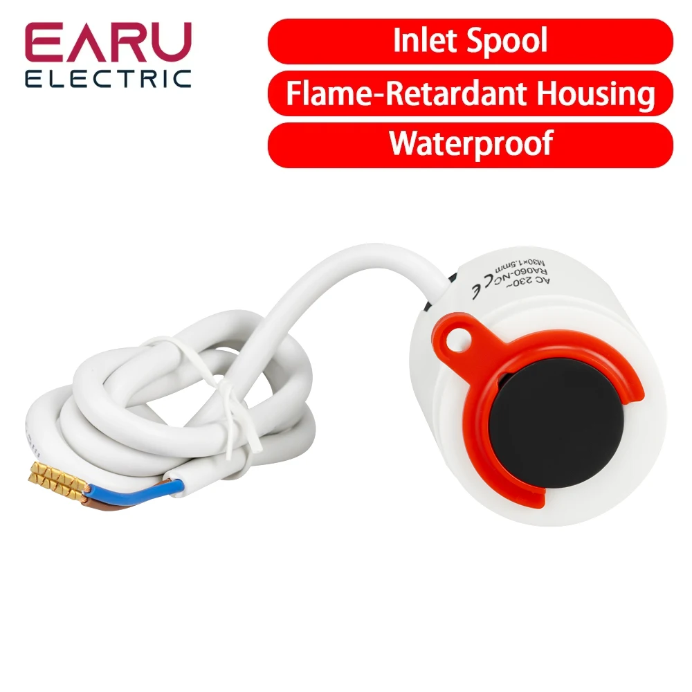 1/5/10 Pcs AC 230V Normally Closed NC M30*1.5mm Electric Thermal Actuator for Underfloor Heating TRV Thermostatic Radiator Valve