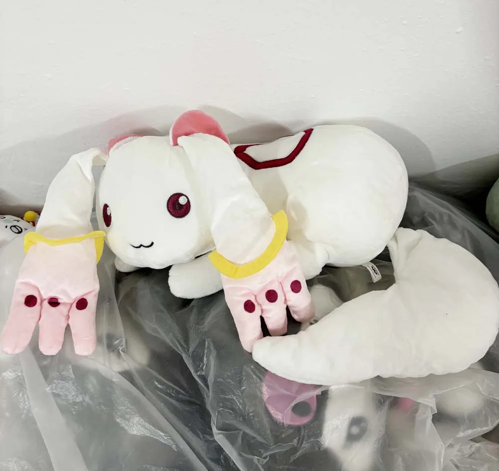 New Cute Japan Anime Puella Magi Madoka Magica Kyubey Lay Down Big Plush Stuffed Pillow Doll 30cm Kids Toys Cosplay Girls Gifts