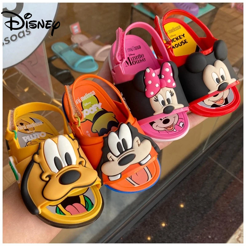 

Disney Animated Children'S Sandals Mickey And Minnie Summer Boys And Girls Sandals Thick-Soled Cute Novelty Cartoon Beach Shoes