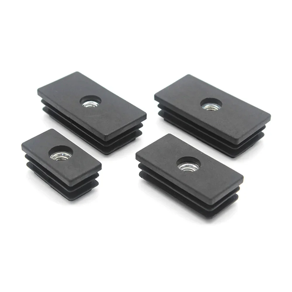 1/5/10/20 Pz M6 M8 M10 Tappi per tubi quadrati in plastica con foro dado Blanking End Inserti Tappi Copertura per tubi Mobili Gamba Piedi Tappo per tubo