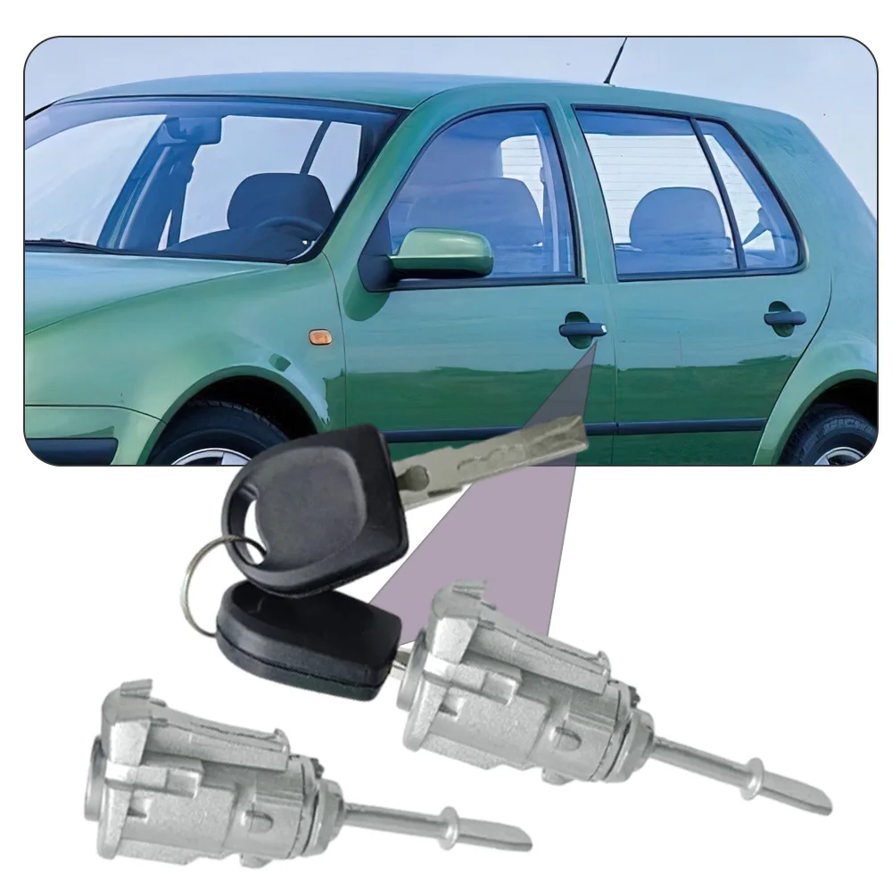 Left+Right Car Door Lock Barrel Cylinder with 2 Key for VW Golf 4 Mk4 Bora FOX FABIA TRANSPORTER T5 Jetta POLO AUDI A6 604837167
