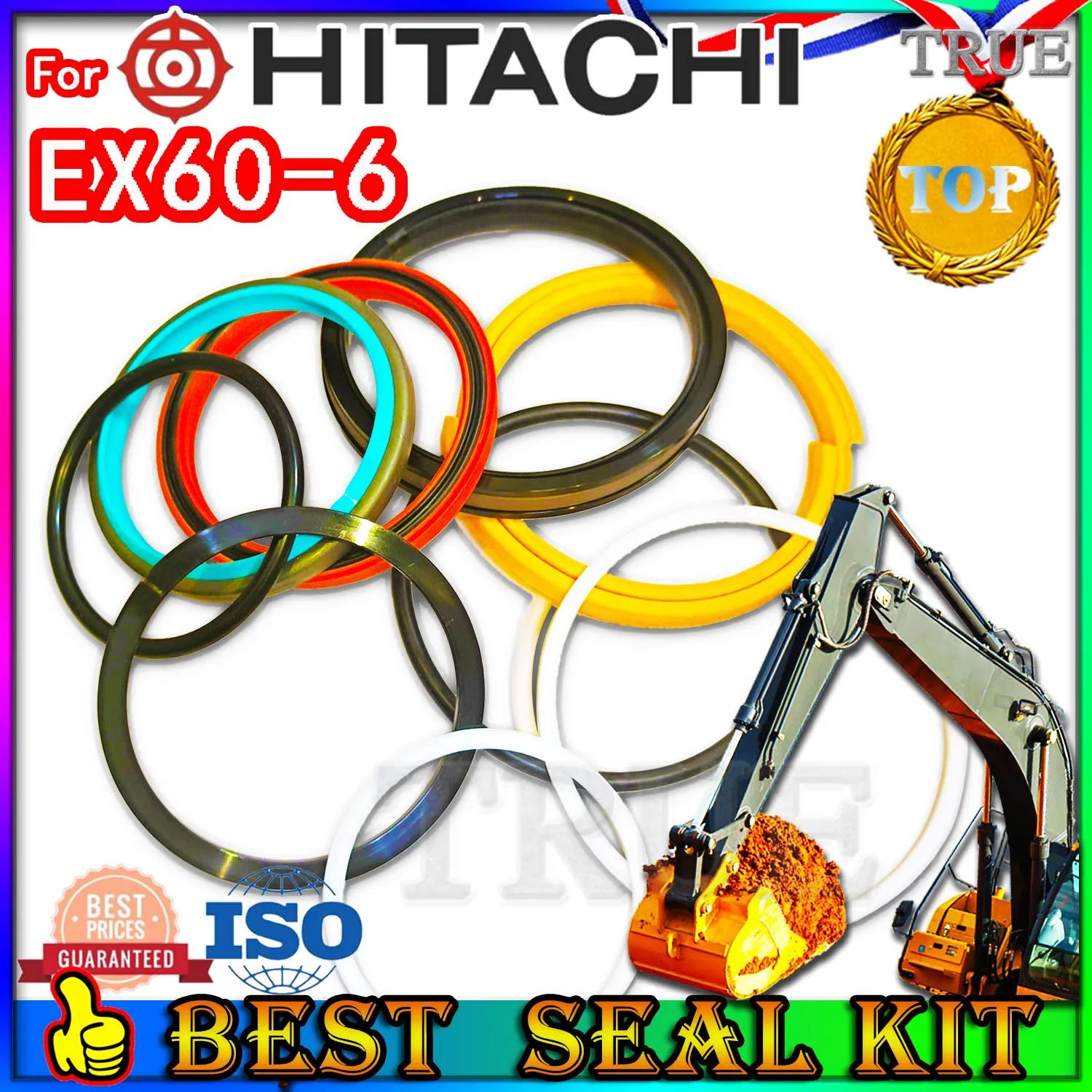 For Hitachi EX60-6 Oil Seal Repair Kit Boom Arm Bucket Excavator Hydraulic Cylinder Hit EX60 6 Rebuild Parts MOTOR Piston Rod