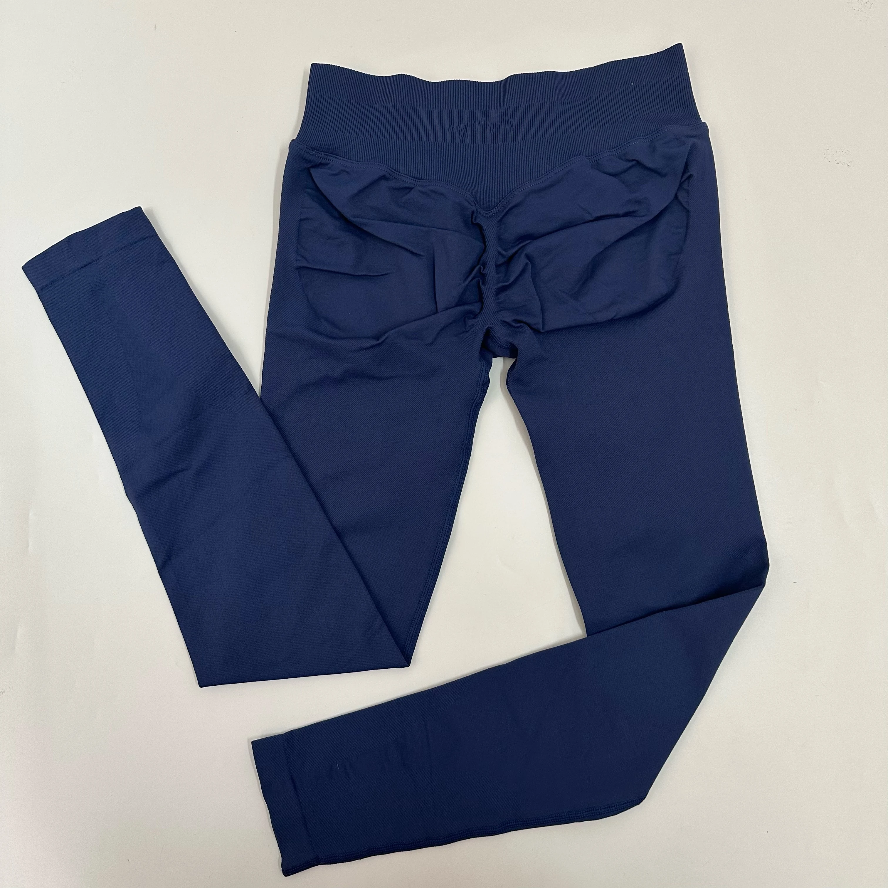 Yoga leggings voor dames, naadloze yogabroek, scrunch butt lifting gym leggings, lage geribbelde tailleband, fitness sport leggings